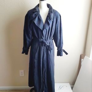 London Fog Paisley Print Long Trench Raincoat